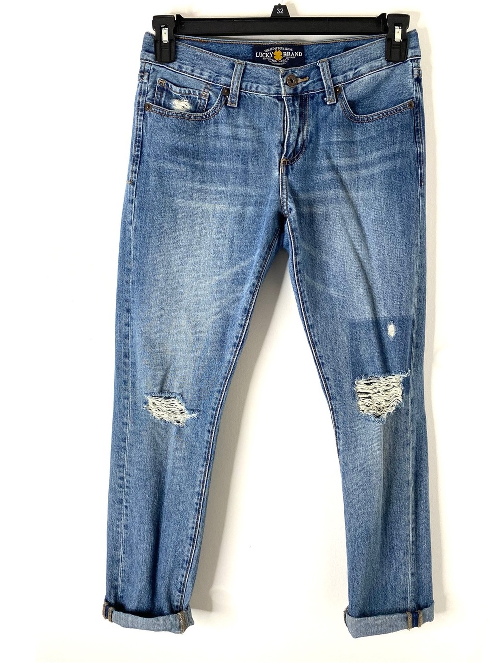 Lucky Brand Sienna Slim Boyfriend Jeans Distressed Stretch Denim Relaxed Fit